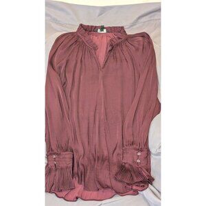 Simply Vera - Vera Wang Burgundy Silky Ruffle Blouse
